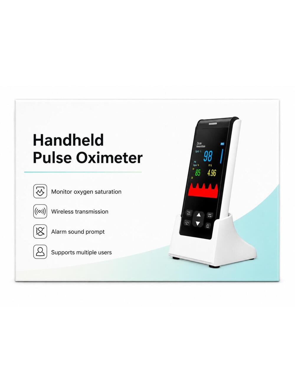 HealthTree JKS50F Handheld Pulse Oximeter Rechargeable Monitor | NIB Sealed